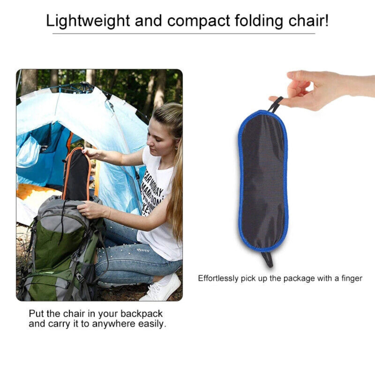 Portable Lightweight Folding Camping Chair Fishing Hiking Beach Seat W/ Bag