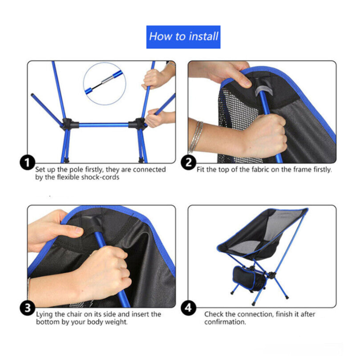 Portable Lightweight Folding Camping Chair Fishing Hiking Beach Seat W/ Bag