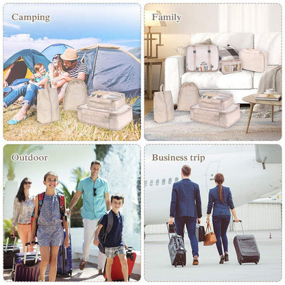 Travel Pouches Luggage Organiser Clothes Suitcase Storage Bag Packing Cubes 8pcs