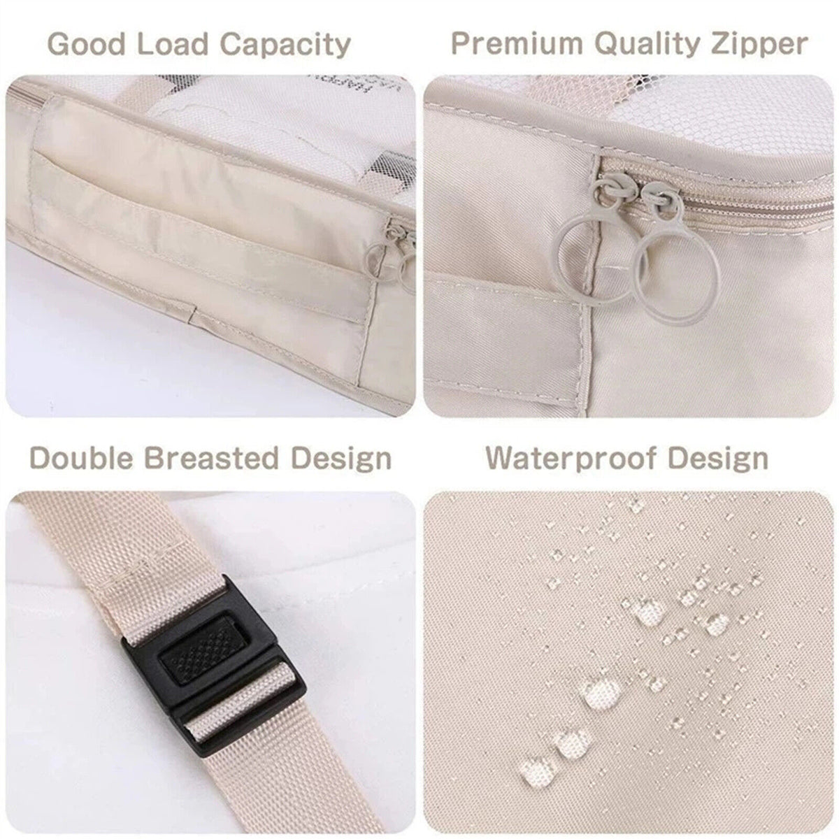 Travel Pouches Luggage Organiser Clothes Suitcase Storage Bag Packing Cubes 8pcs