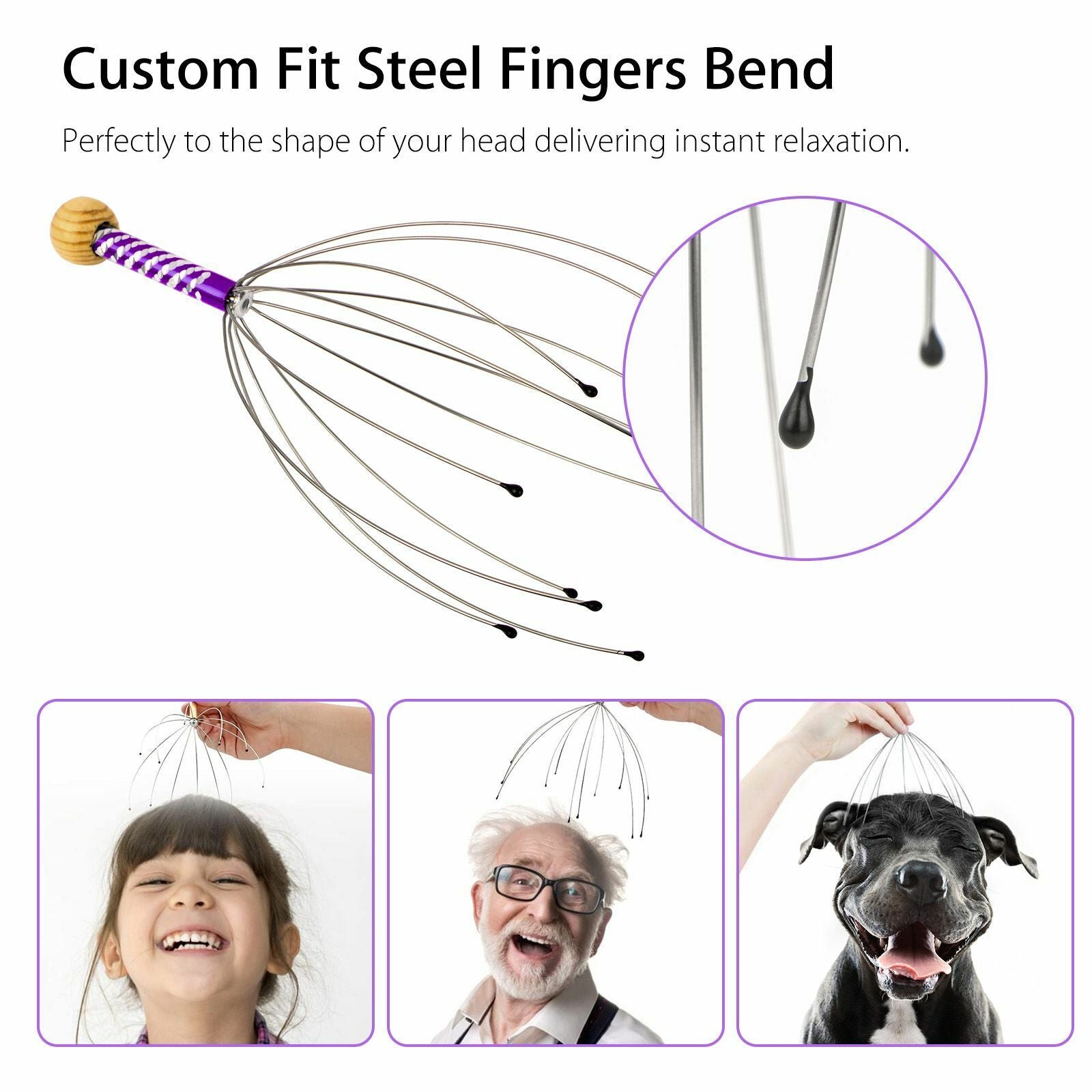 Therapeutic Head Neck Scalp Massager Octopus Equipment Stress Release Relax Tool