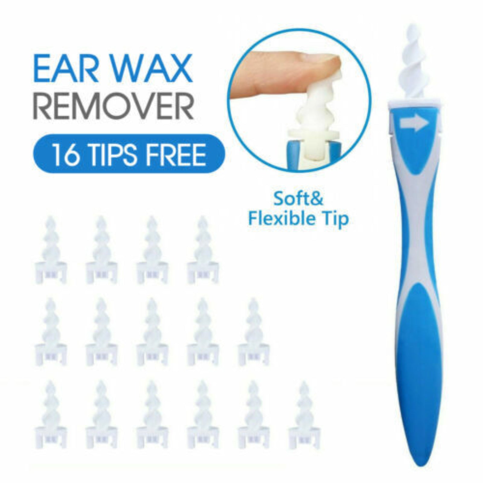 Soft Ear Wax Cleaner Removal Spiral Multi Earwax Remover Safe Tip Tool