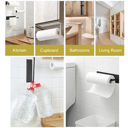Paper Towel Holder Hanger Rack Under Cabinet Roll Cup Kitchen Shelf Organizer