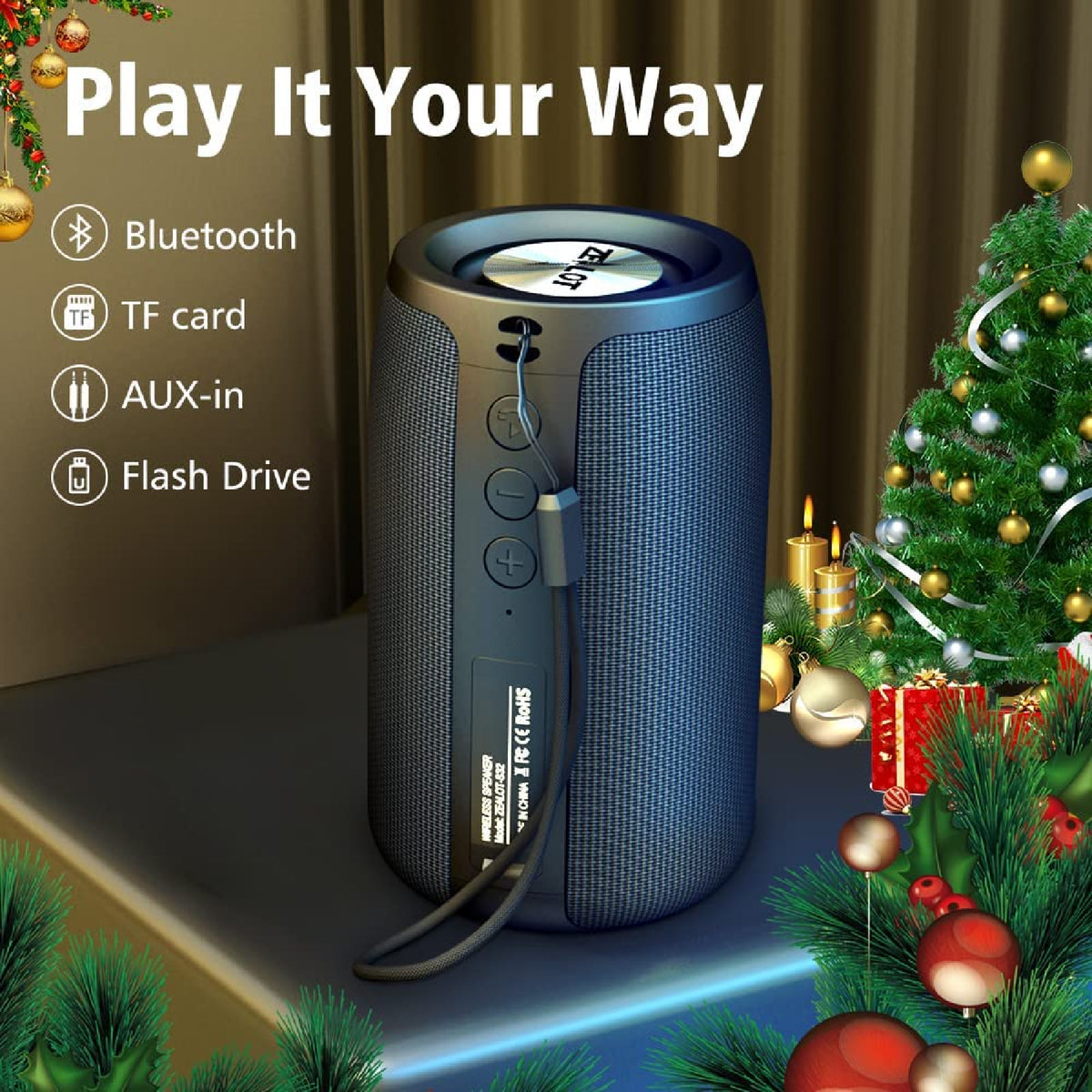 Portable Wireless Bluetooth Stereo Music Waterproof Boom Sound Speaker Universal
