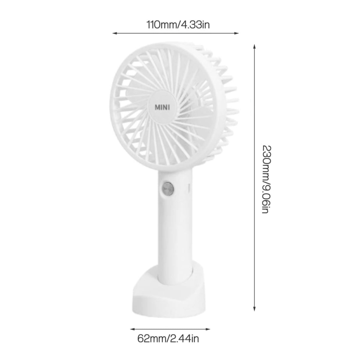 Portable Mini Hand-Held Desk Fan Cooling Cooler USB Rechargeable 3 Speed White