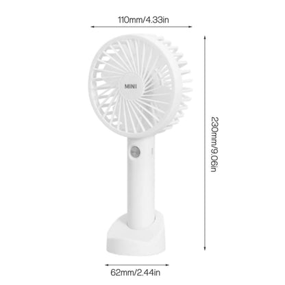 Portable Mini Hand-Held Desk Fan Cooling Cooler USB Rechargeable 3 Speed White