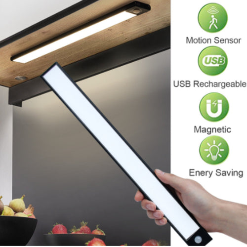 Rechargeable LED Motion Sensor Under Closet Light Magnetic Cabinet Dimmable Lamp