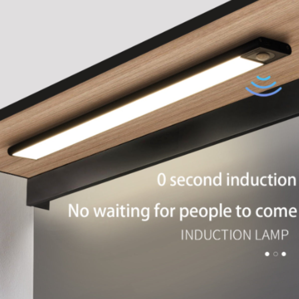 Rechargeable LED Motion Sensor Under Closet Light Magnetic Dimmable Lamp Black