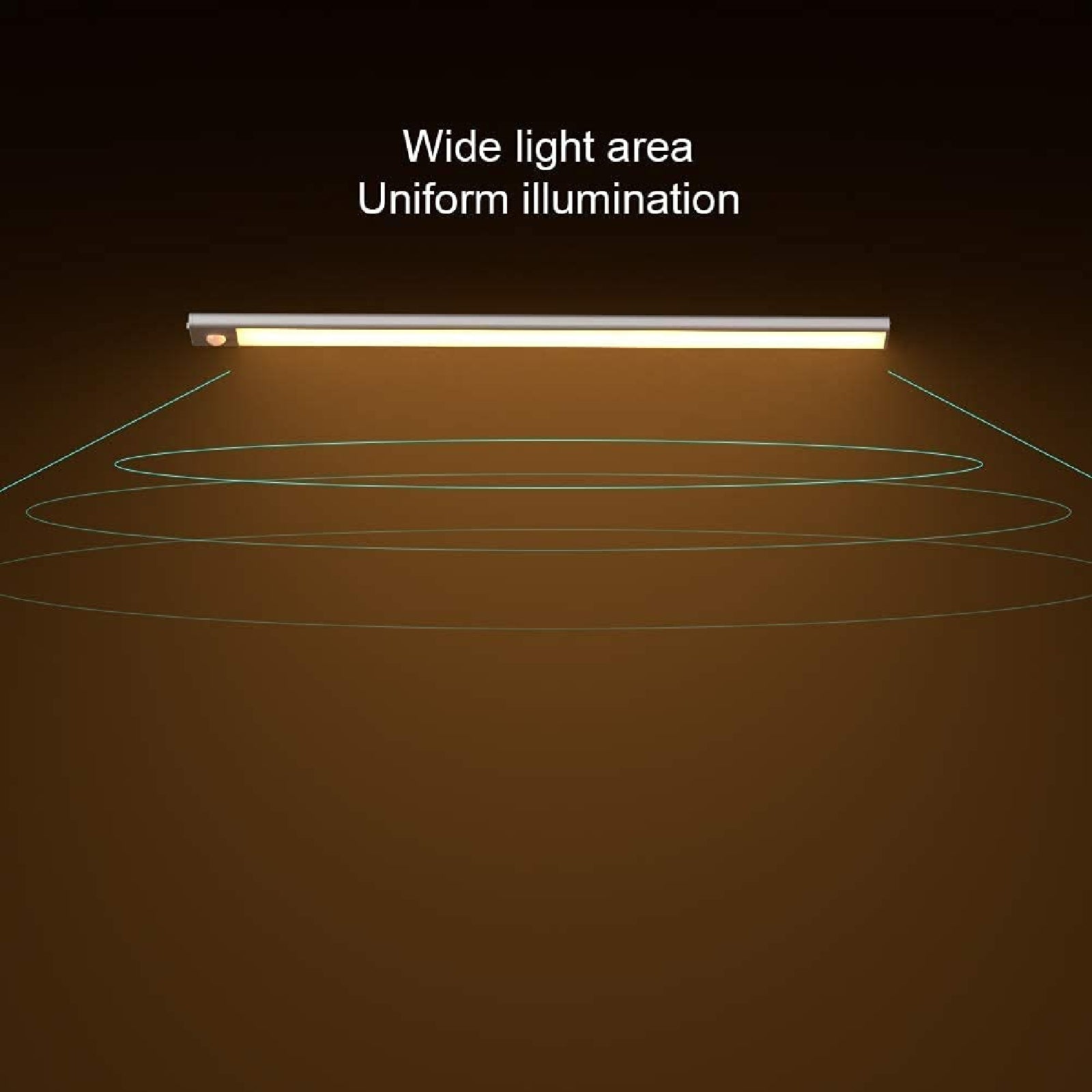 Rechargeable LED Motion Sensor Under Closet Light Magnetic Dimmable Lamp 40cm