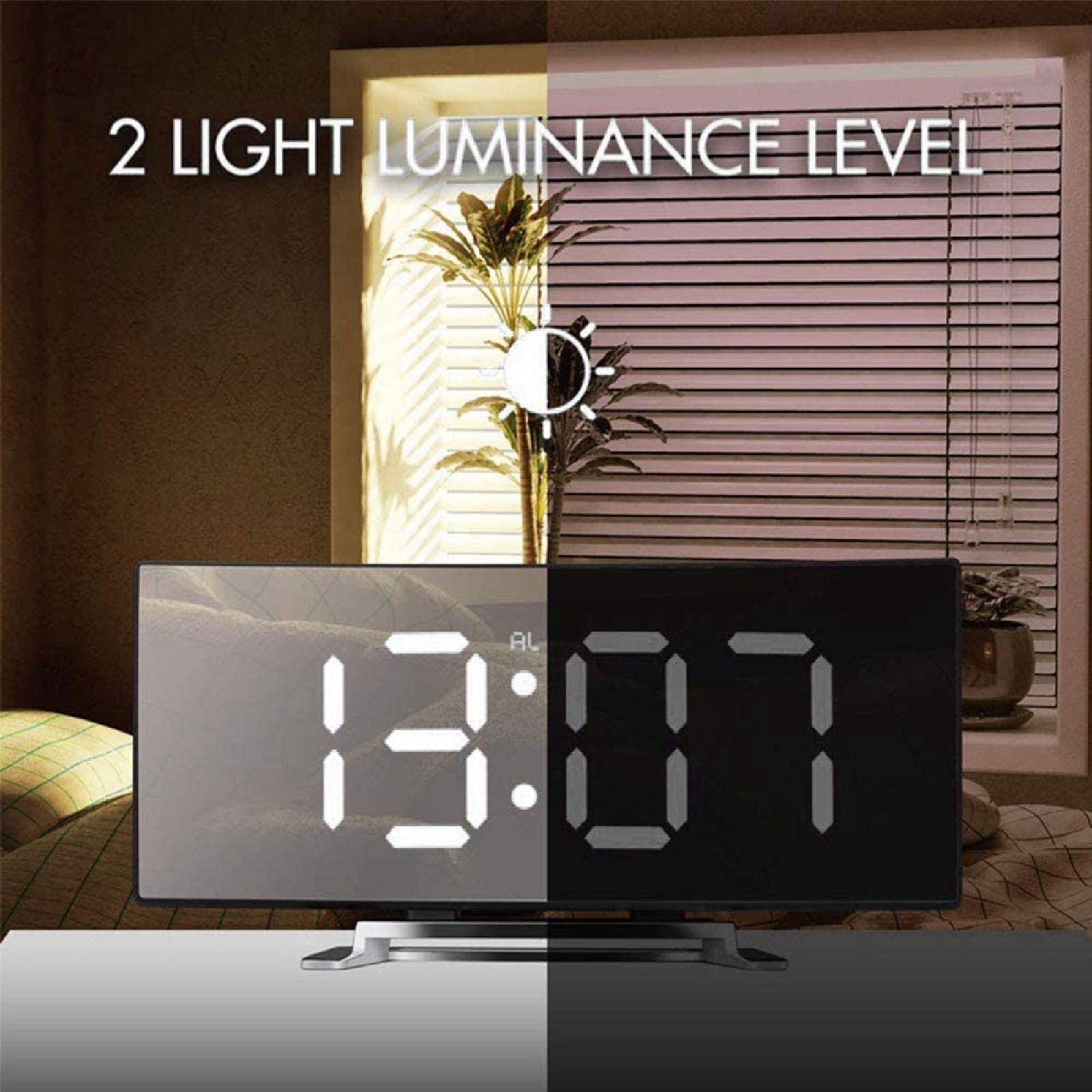 Digital Bedside Clock LED Display Desk Table Time Temperature Snooze Alarm Clock