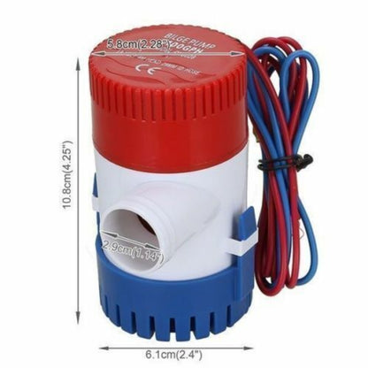 12V Submersible Bilge Water Pump Pool Fishing Boat Caravan Camping 1100GPH