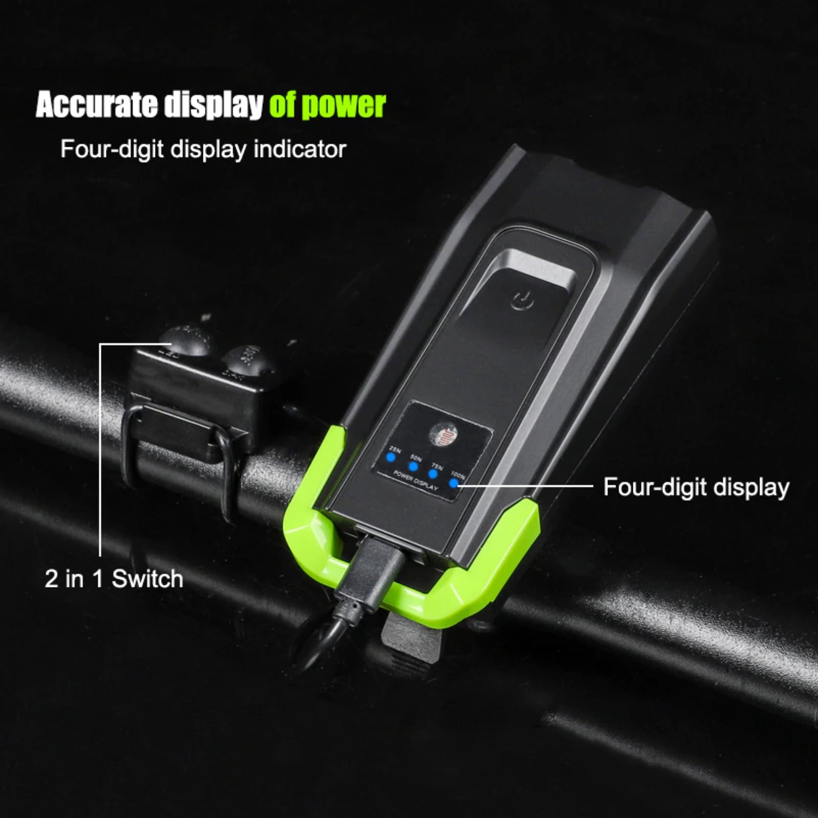 USB Rechargeable LED Front Headlight 6 Modes Bicycle Bike Smart Loud Horn