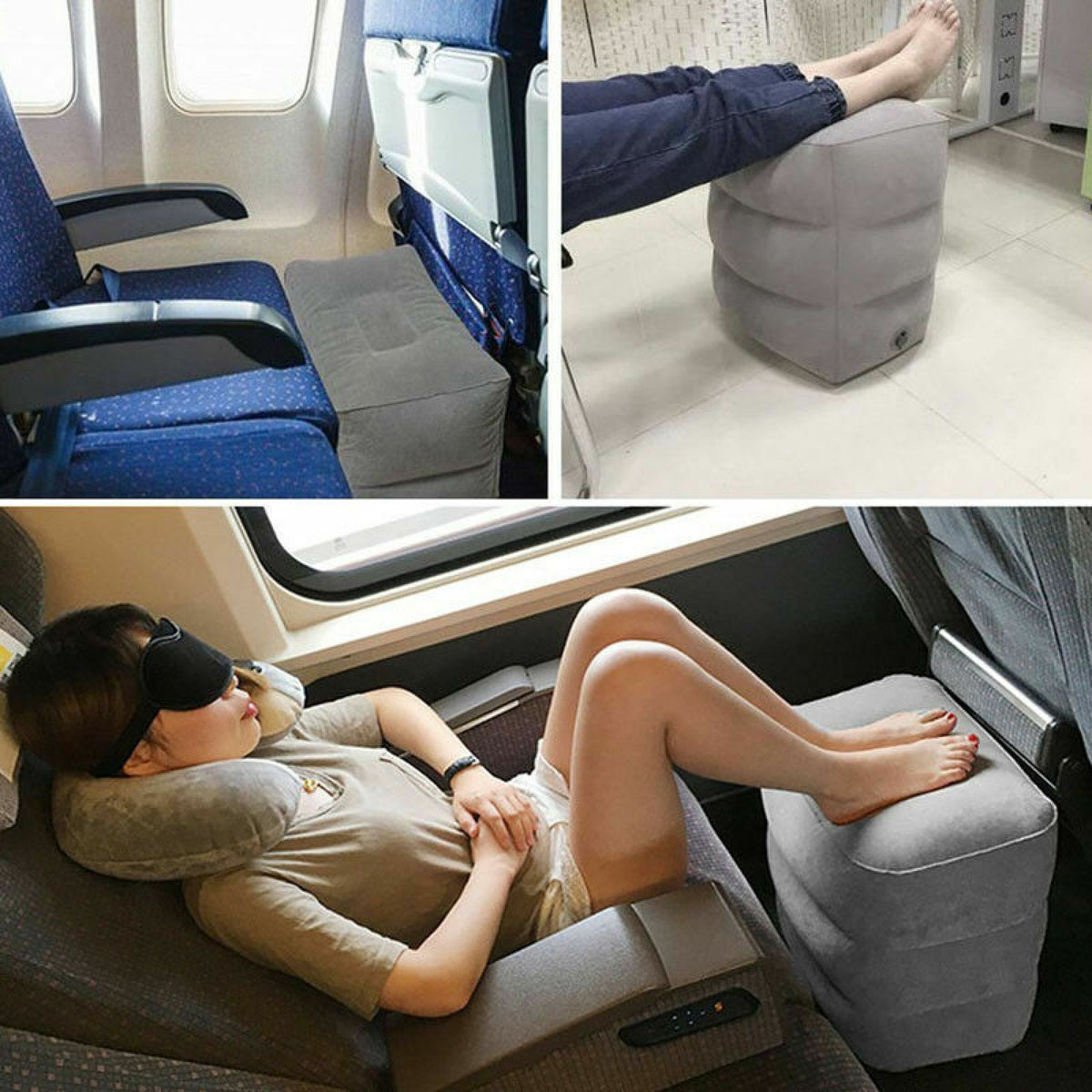 Inflatable Foot Rest Air Pillow Cushion Leg Footrest Relax Office Home Travel