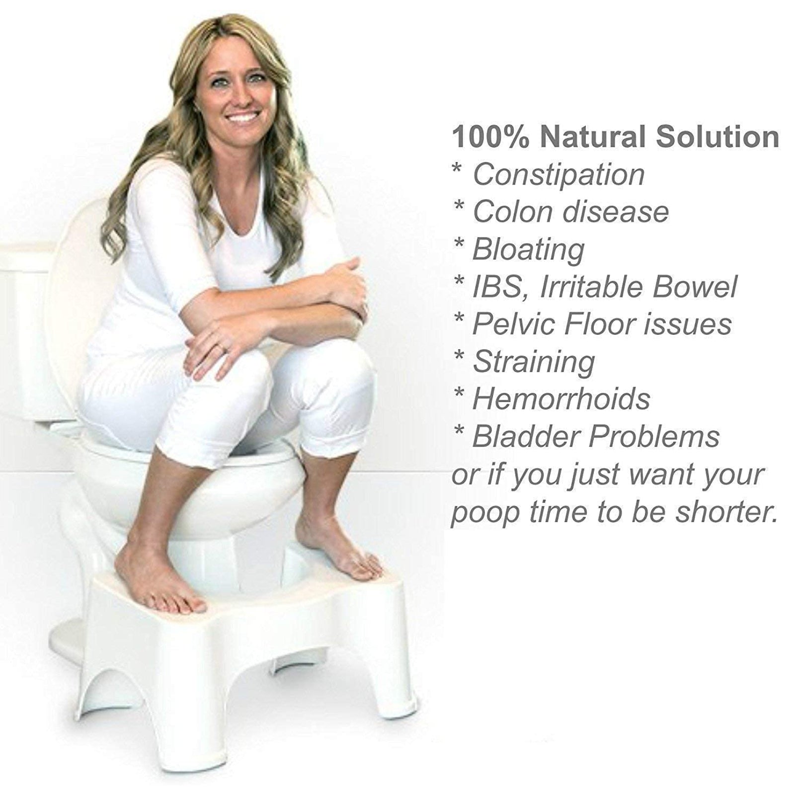 Non-Slip Toilet Step Stool Sit & Squat Squatty Potty Stool Eco Healthy Bathroom