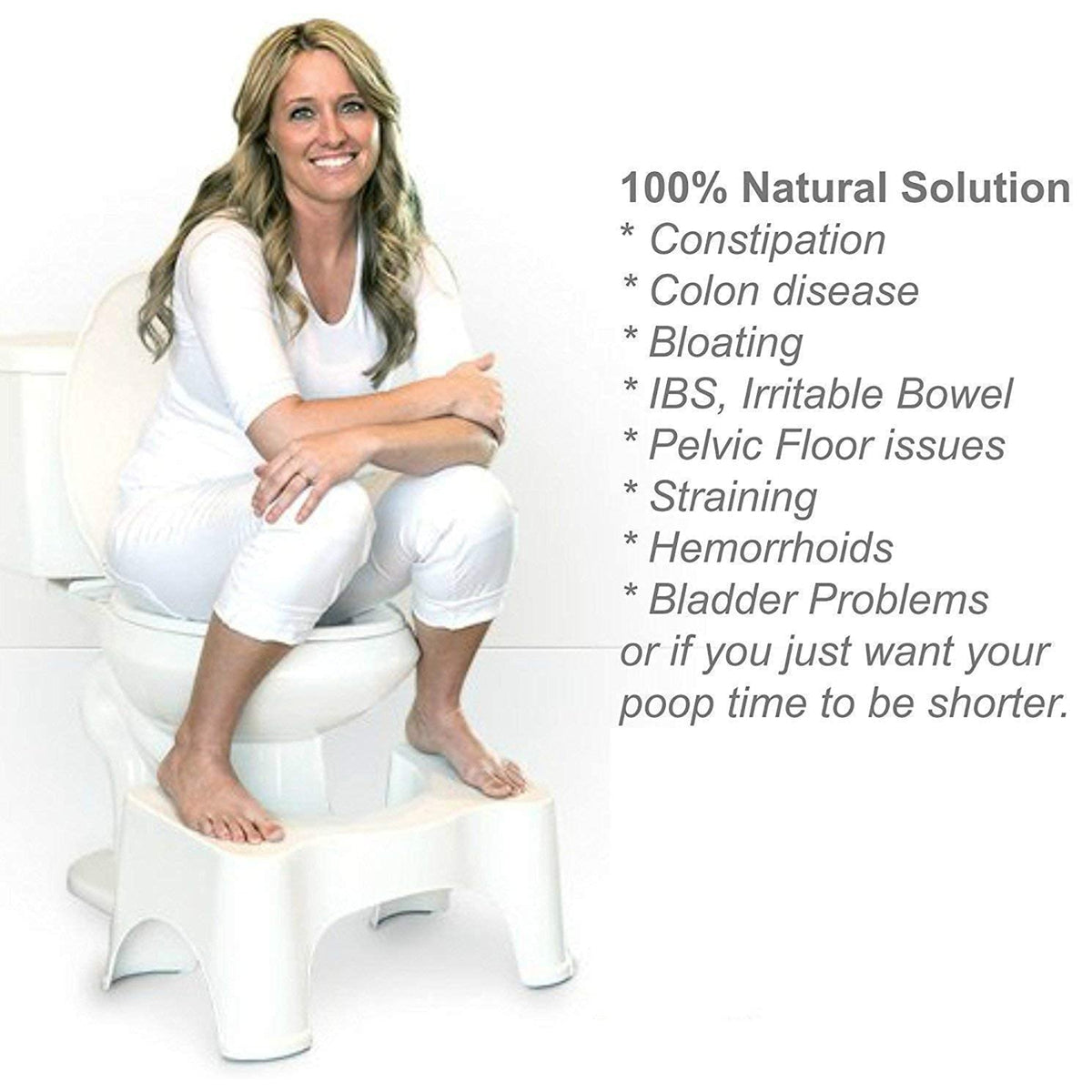 Non-Slip Toilet Step Stool Sit & Squat Squatty Potty Stool Eco Healthy Bathroom