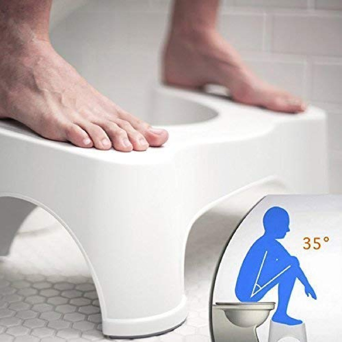 Non-Slip Toilet Step Stool Sit & Squat Squatty Potty Stool Eco Healthy Bathroom