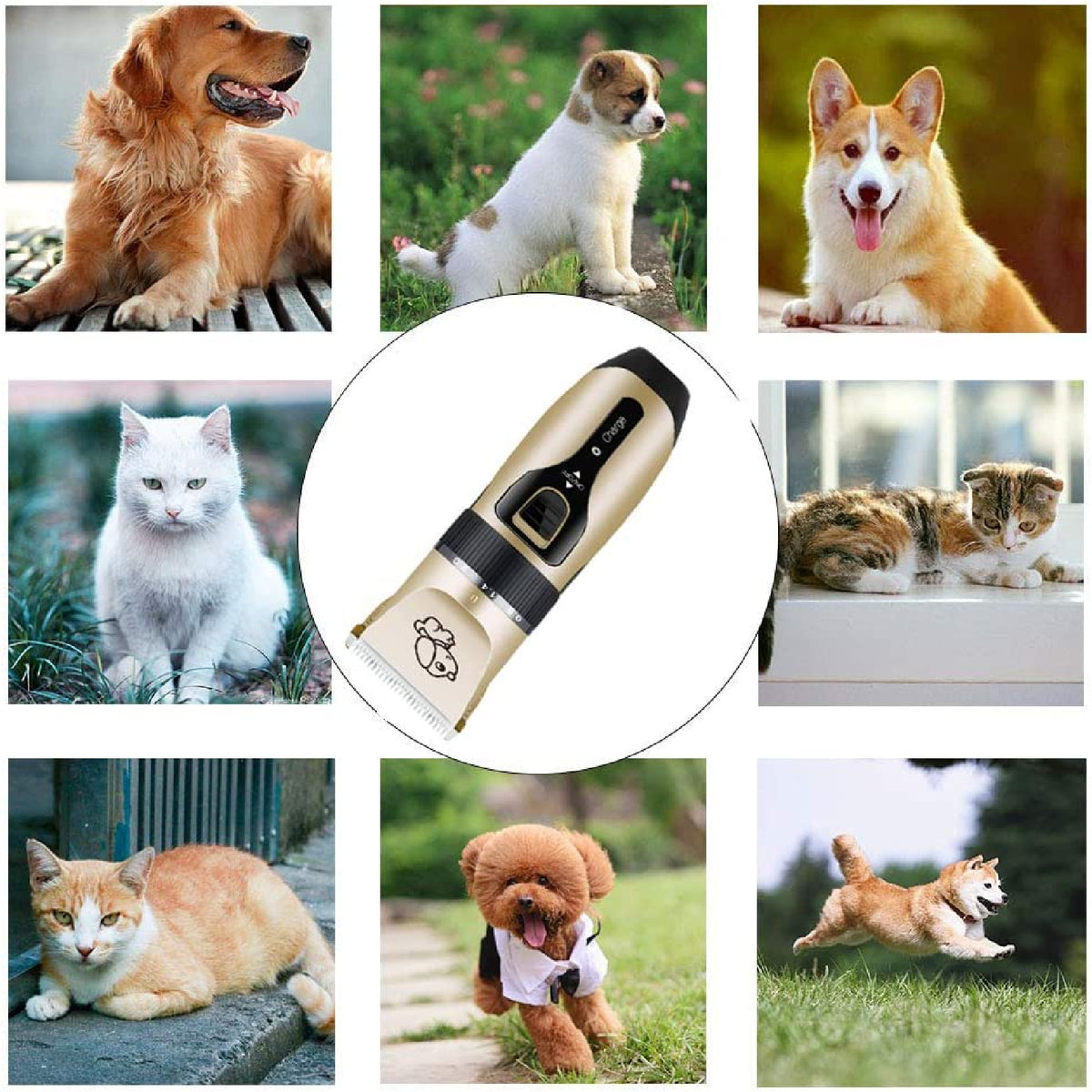 Cordless Electric Pet Clippers Dog Cat Wireless Hair Grooming Trimmer Shaver Kit