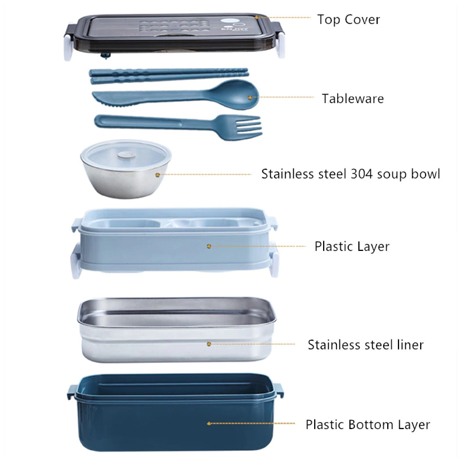 Leakproof Students Lunch Bento Box Food Container Microwave Box With Dinnerware