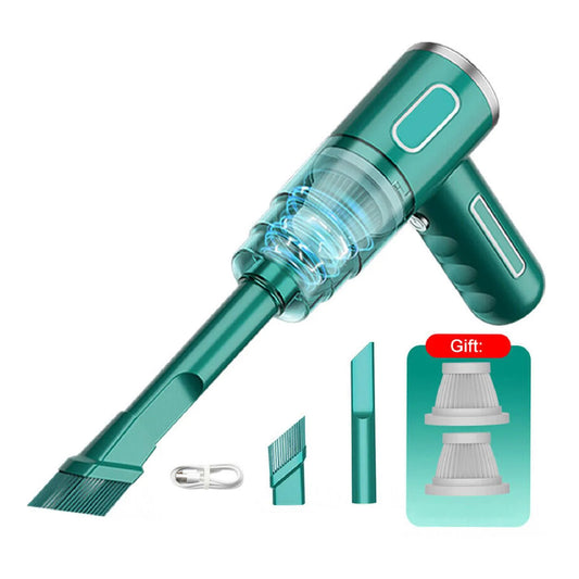 Cordless Handheld Vacuum Cleaner Car Mini Wireless Vacuum USB Rechargeable Green