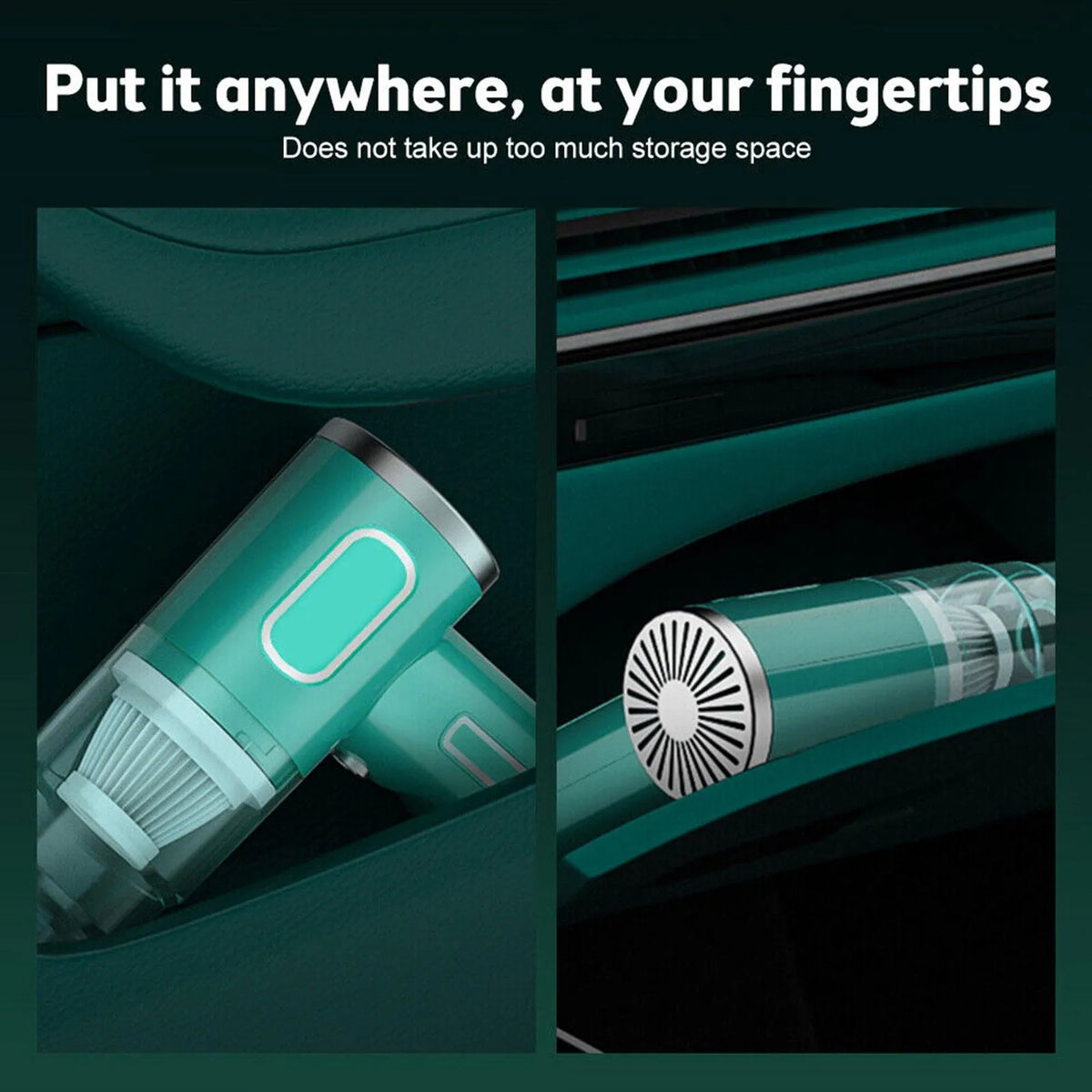Cordless Handheld Vacuum Cleaner Car Mini Wireless Vacuum USB Rechargeable Green