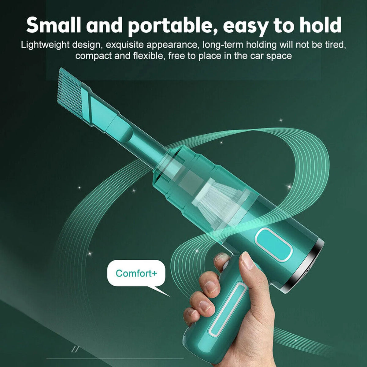 Cordless Handheld Vacuum Cleaner Car Mini Wireless Vacuum USB Rechargeable Green
