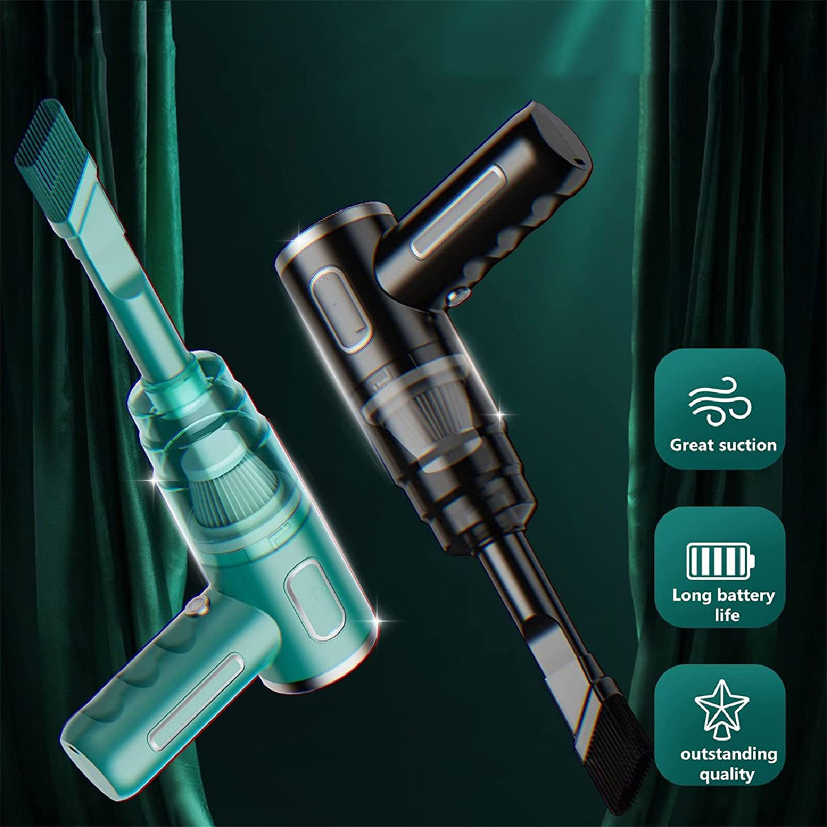 Cordless Handheld Vacuum Cleaner Car Mini Wireless Vacuum USB Rechargeable Green