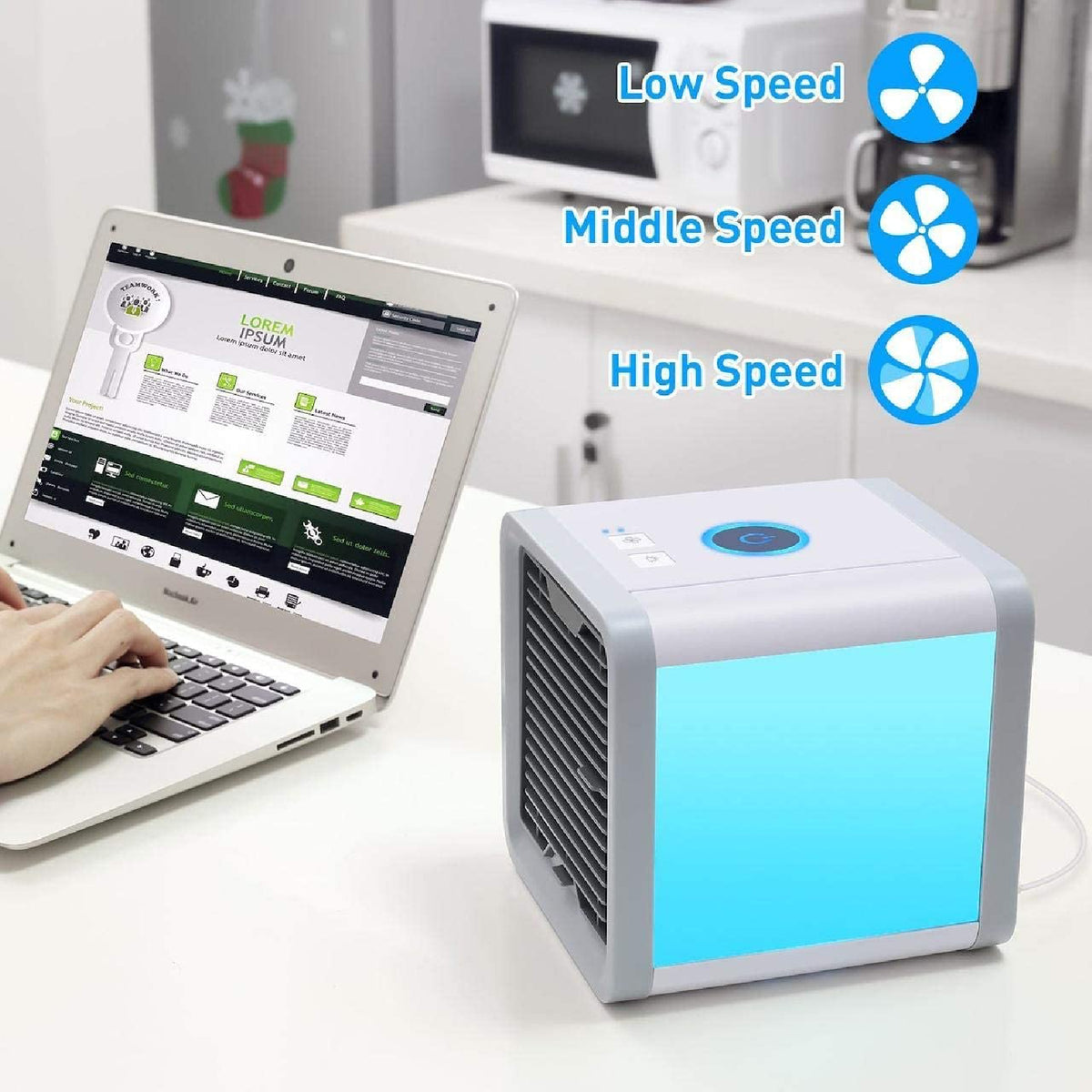 Portable Mini Air Cooler Air Conditioner Rechargeable Cooling USB Fan Humidifier