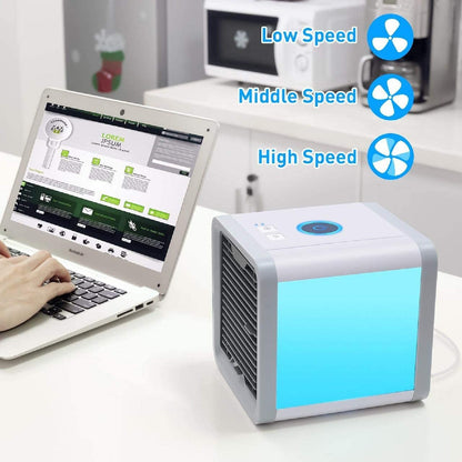 Portable Mini Air Cooler Air Conditioner Rechargeable Cooling USB Fan Humidifier