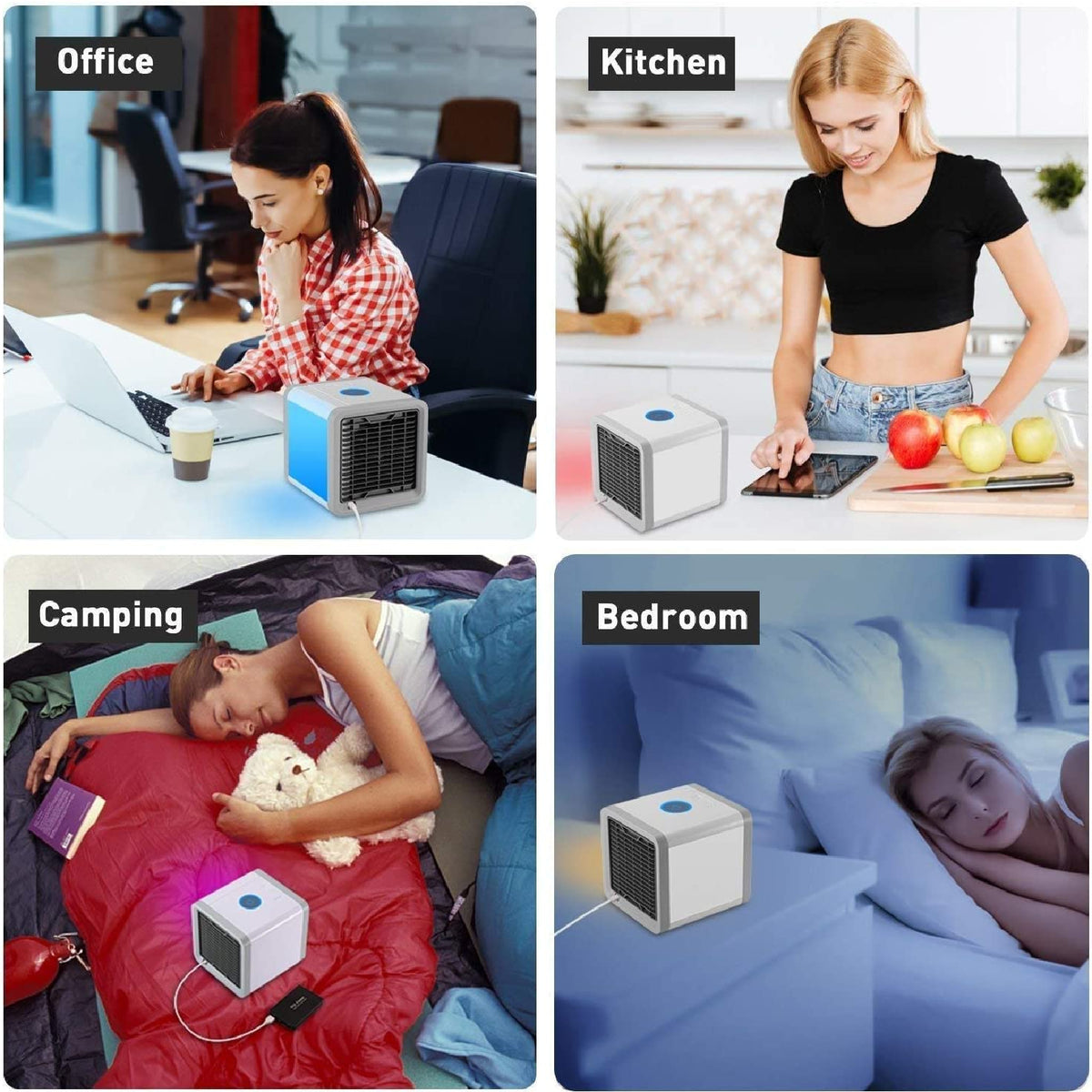 Portable Mini Air Cooler Air Conditioner Rechargeable Cooling USB Fan Humidifier