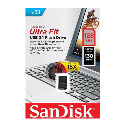 Sandisk Ultra Fit 128GB 130MB/S USB 3.1 Flash Drive Memory Stick Pen PC MAC