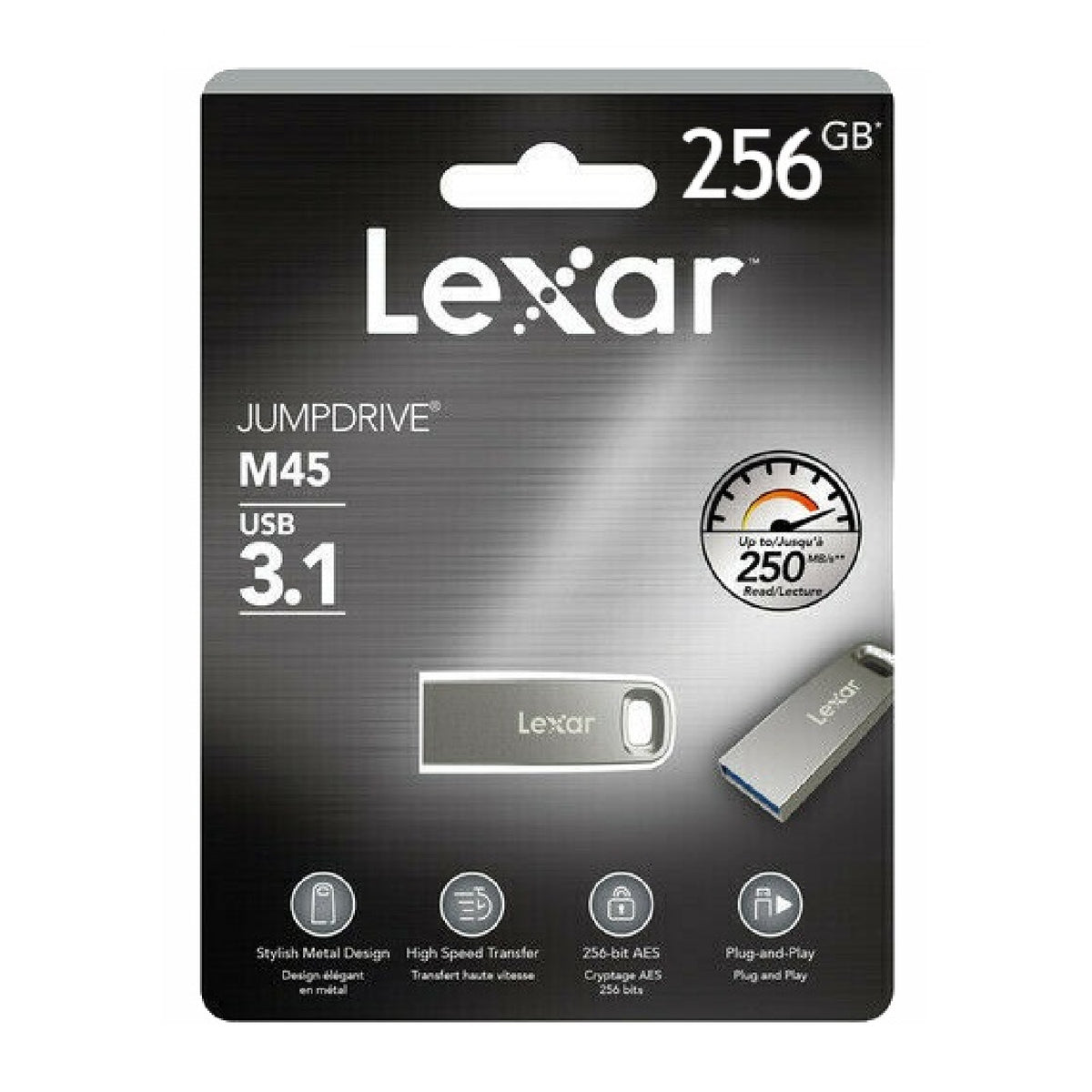 Lexar JumpDrive M45 256GB 250MB/S USB 3.1 Flash Drive Memory Stick Pen PC MAC