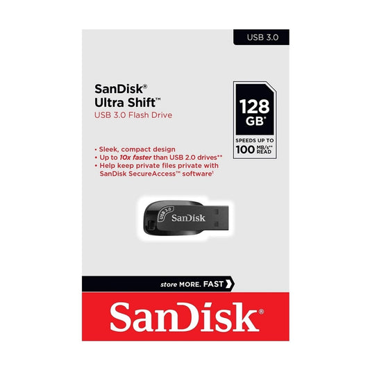 SanDisk Ultra Shift 128GB 100MB/S USB 3.0 Flash Drive Memory Stick Pen PC MAC