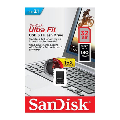 Sandisk Ultra Fit 32GB 64GB 128GB 256GB 512GB USB 3.1 Flash Drive Memory Pen
