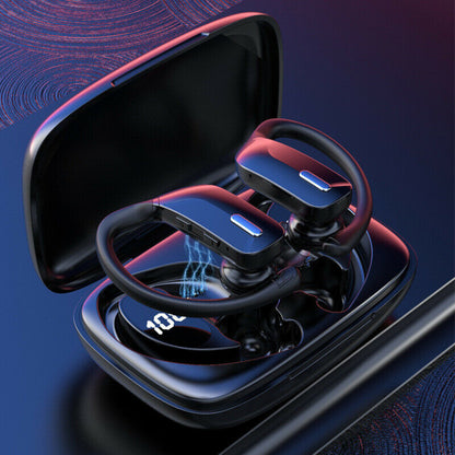 Wireless Bluetooth Earphones Headphones Sweatproof Sport Gym Earbuds With Mic