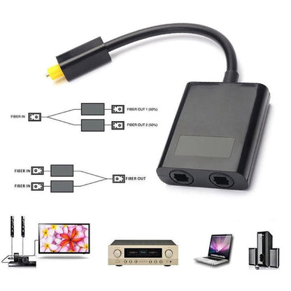 Optical Toslink Power Splitter Cable Adapter 1 Input Male To 2 Output Female