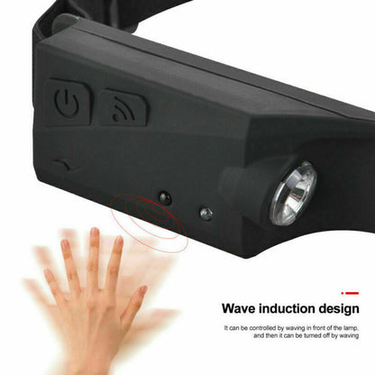 LED Motion Sensor Head Torch Lamp Headlight USB Rechargeable Headlamp Waterproof