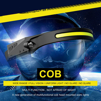 LED Motion Sensor Head Torch Lamp Headlight USB Rechargeable Headlamp Waterproof