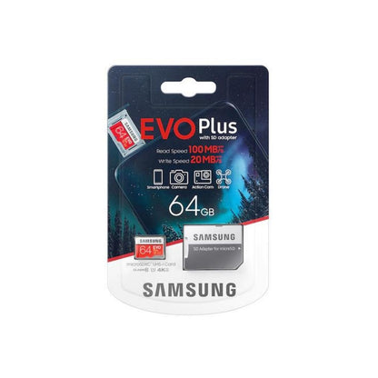 Samsung Evo Plus 64GB Micro SD Card SDXC 100MB/S Mobile Phone Memory Card 4K UHD