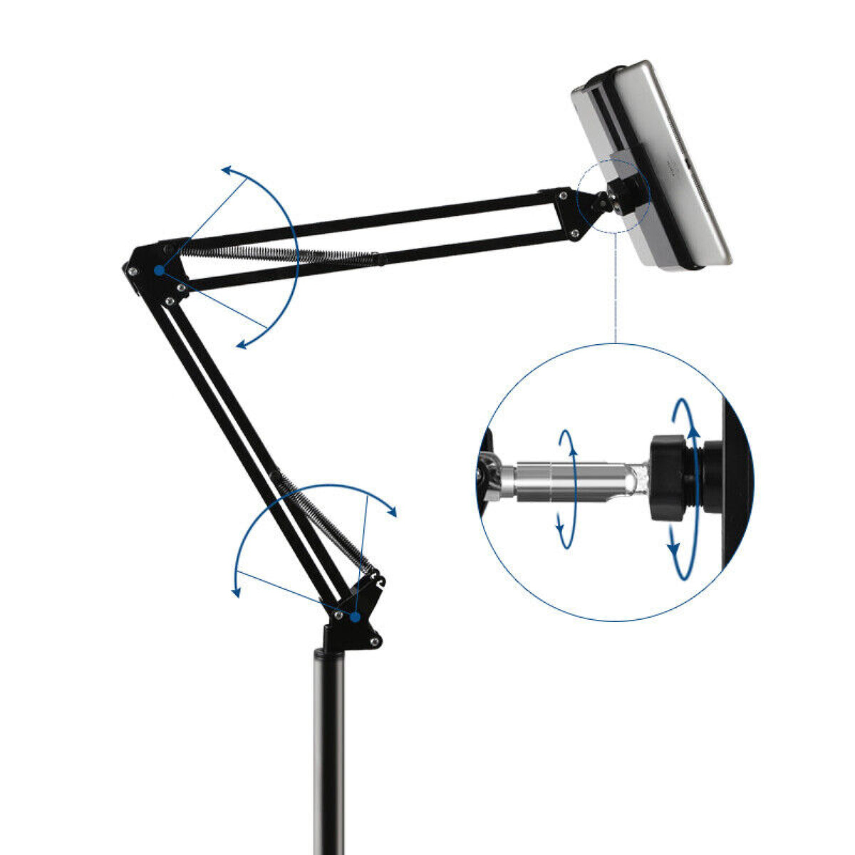 Portable Adjustable Hands Free Floor Stand Holder For Tablet Ipad Smart Phone