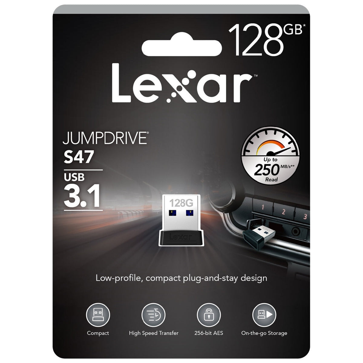 Lexar JumpDrive S47 128GB USB 3.1 Flash Drive 250MB/S Memory Stick Pen PC MAC