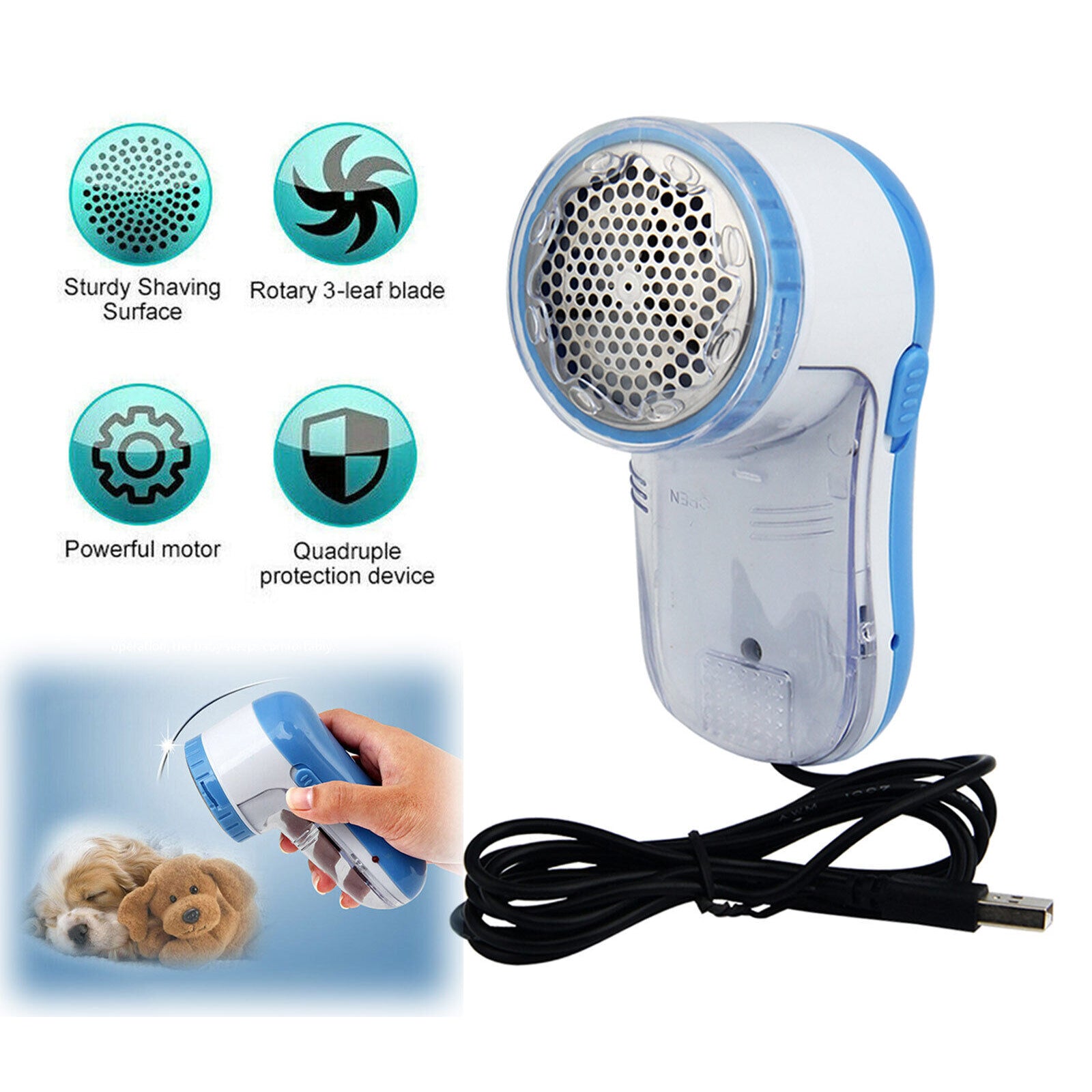 Portable USB Electric Lint Remover Pill Fluff Fuzz Fabric Sweater Clothes Shaver