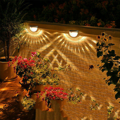 Black Shell Solar Powered LED Wall Door Lights Outdoor Garden Lamp Light