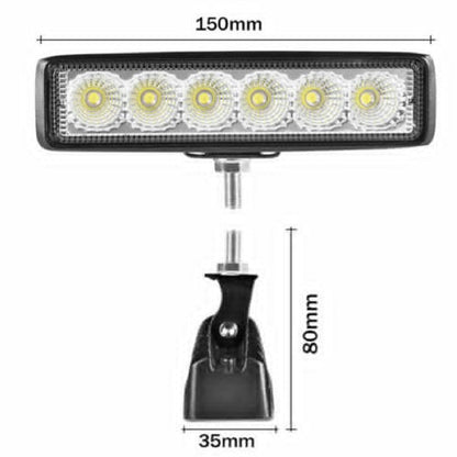 2x Portable 6Inch Led Work Light Bar Spot Flood Reverse Fog Driving Lights 4WD