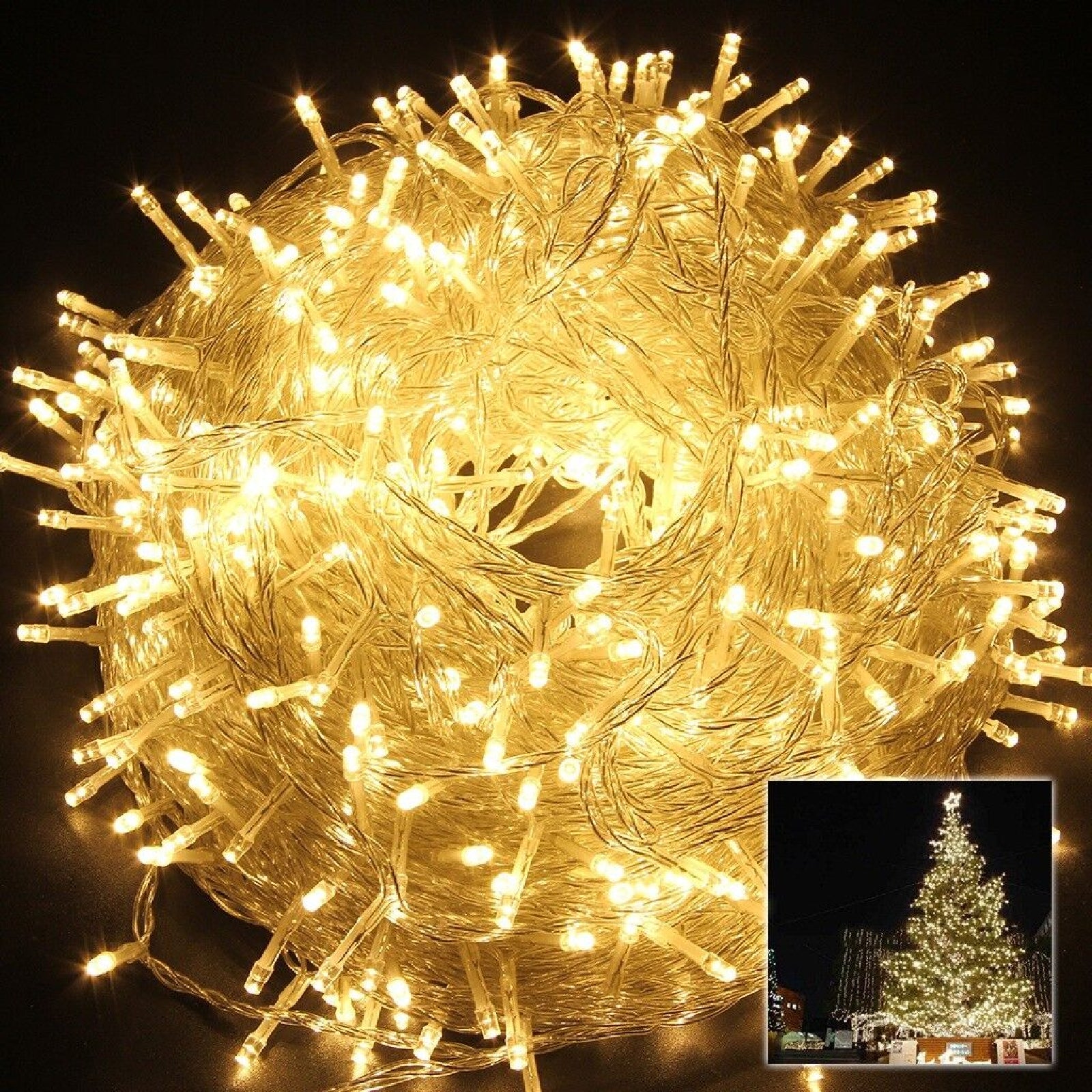 Warm White 500 LED 100M Fairy Christmas String Strip Lights Party Garden Outdoor