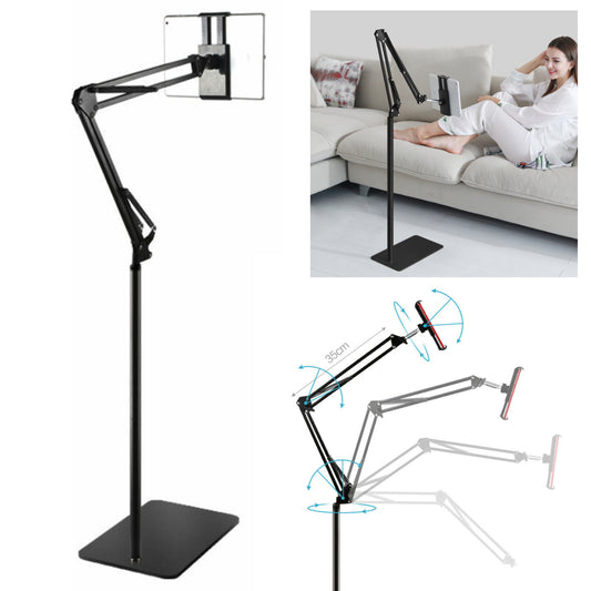 Portable Adjustable Hands Free Floor Stand Holder For Tablet Ipad Smart Phone