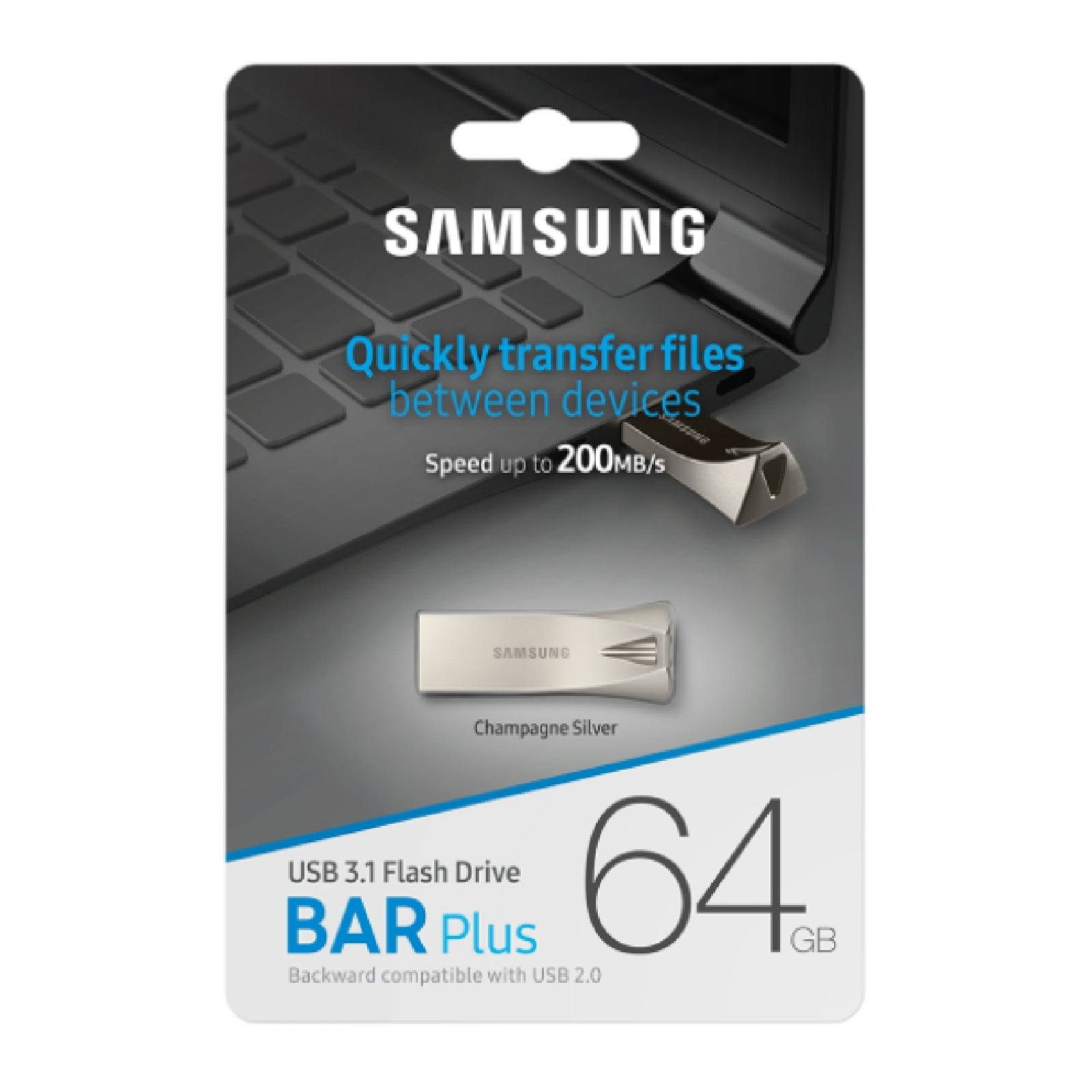 Samsung Bar Plus 64GB USB 3.1 Flash Drive 200MB/S Memory Stick Pen Drive Laptop