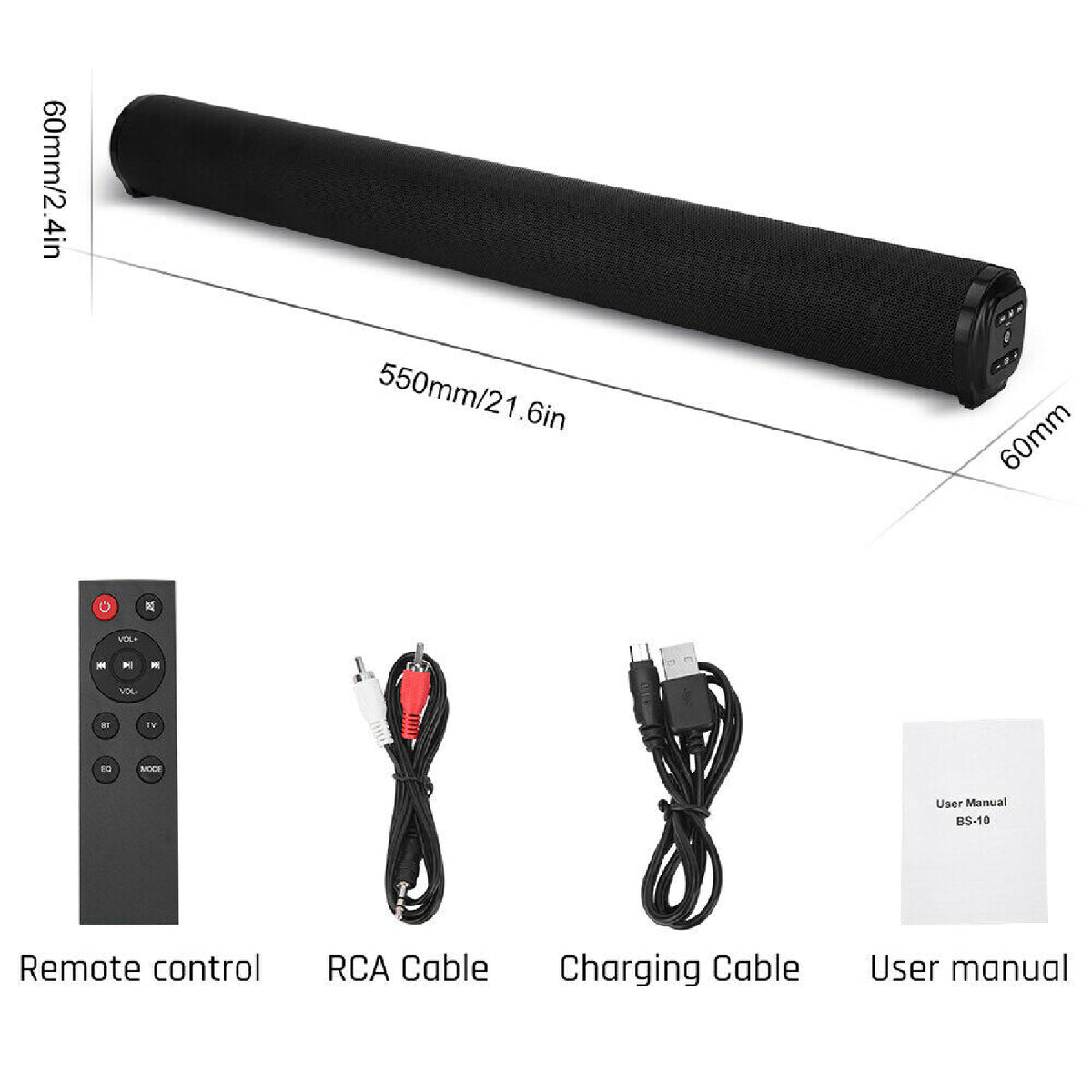 Wireless TV Soundbar Subwoofer Speaker Bluetooth 5.0 Home Surround Theater 40W