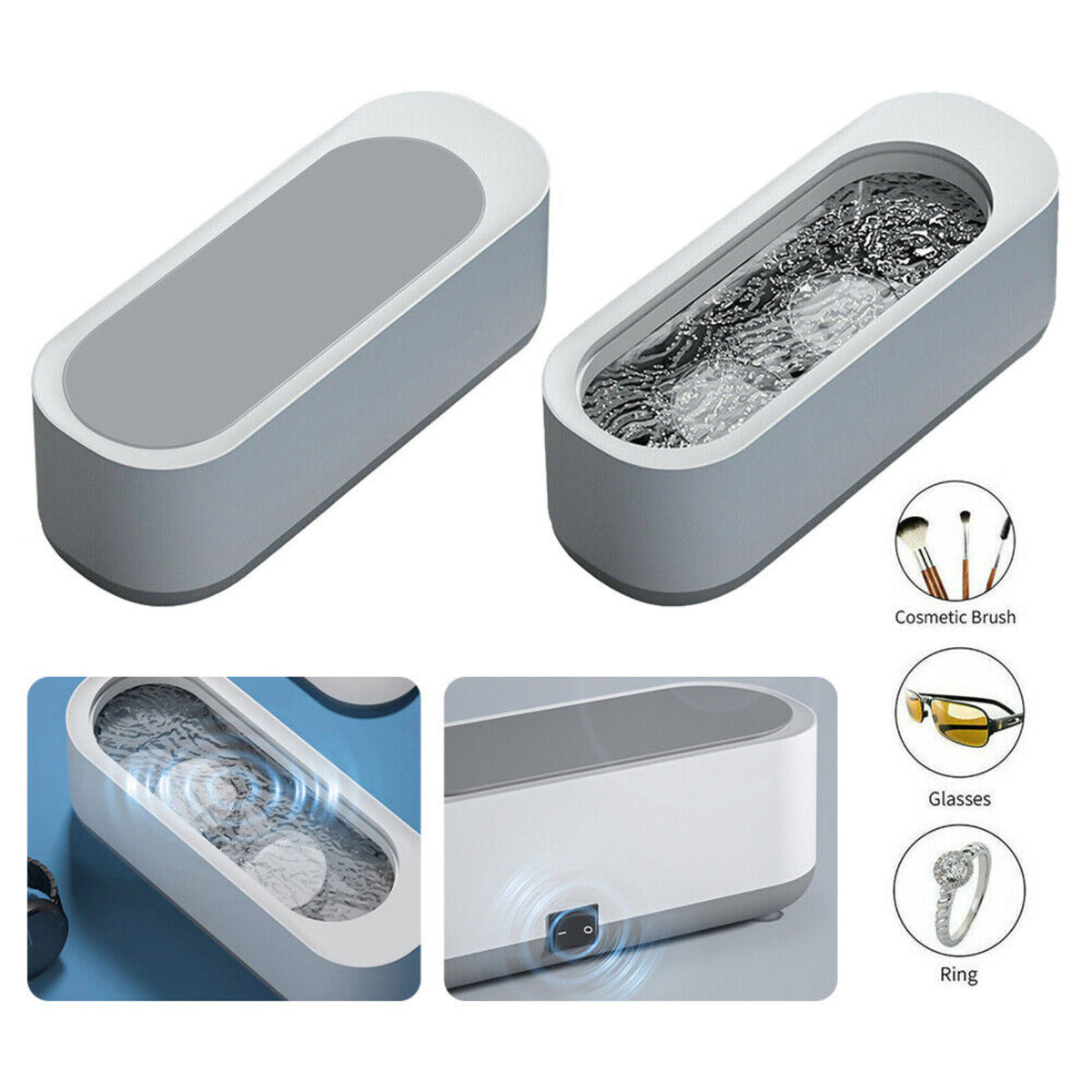 Ultrasonic Cleaner Sonic Wave Stainless Steel Tank Jewelry Watch Clean Universal