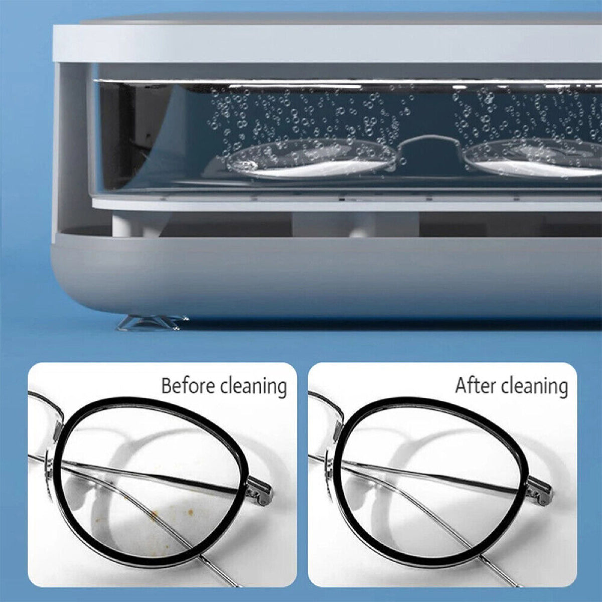 Ultrasonic Cleaner Sonic Wave Stainless Steel Tank Jewelry Watch Clean Universal