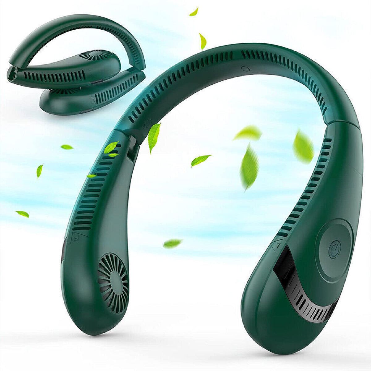 Portable Mini Bladeless Leafless Neck Fan Hanging Air Cooler USB Rechargeable
